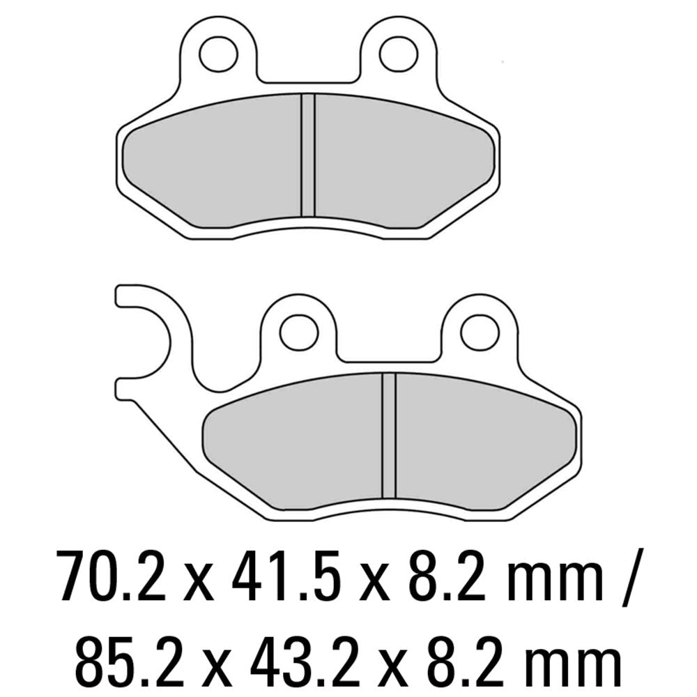 Ferodo FDB2190EF Eco-Friction Road Series Organic/Non-Sintered Mid-Metallic Compound Brake Pads