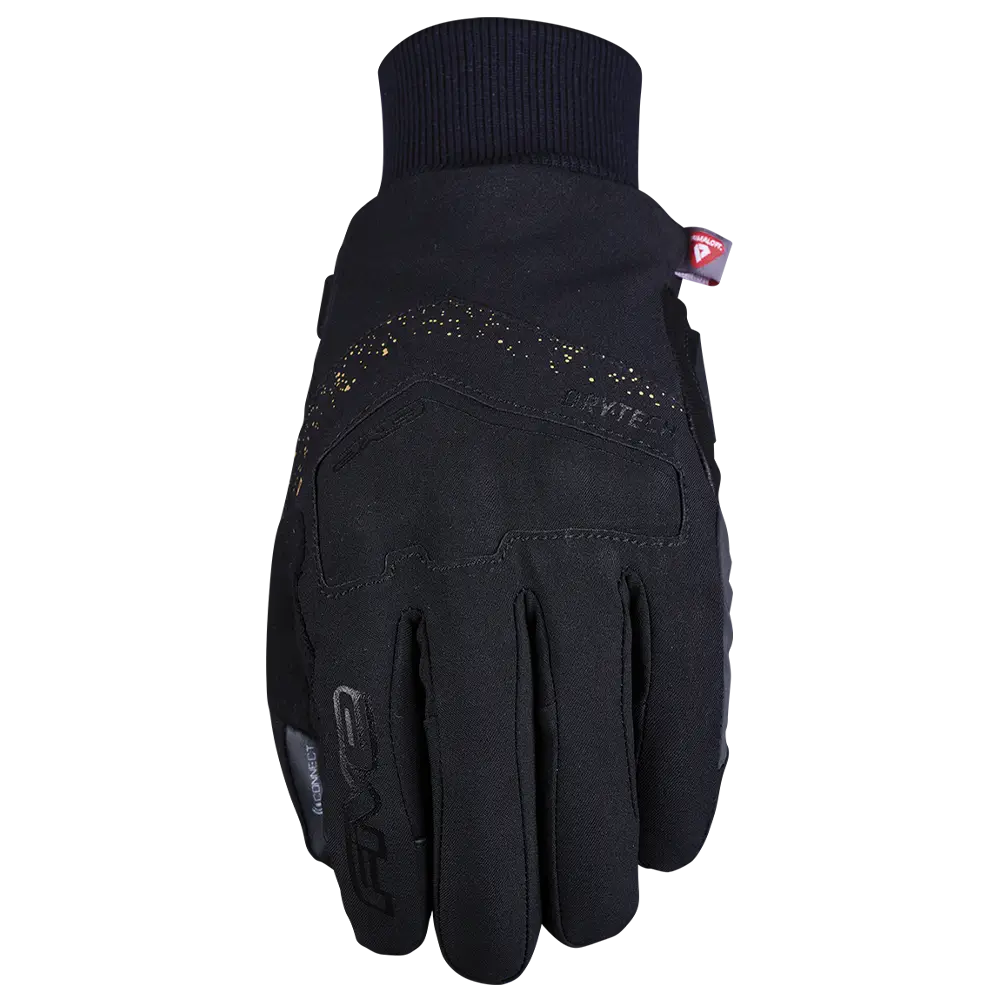 Five WFX District WP Black/Gold Womens Gloves