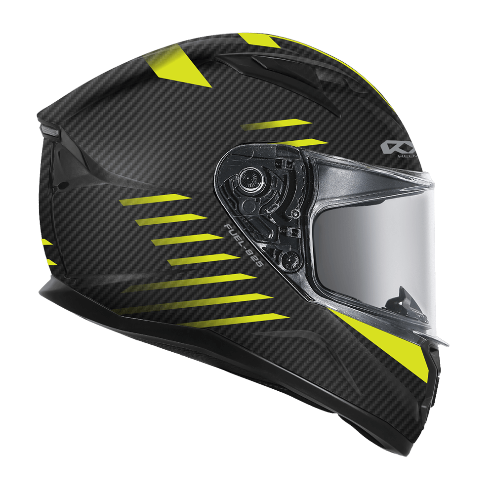 RXT 825 Street 2 Fuel Matte Carbon Black/Fluro Yellow Helmet