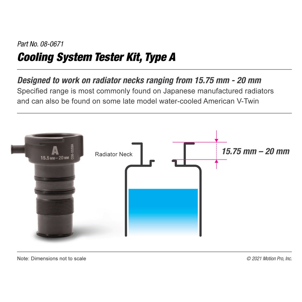 Motion Pro Cooling System Tester Adaptor Only Type A