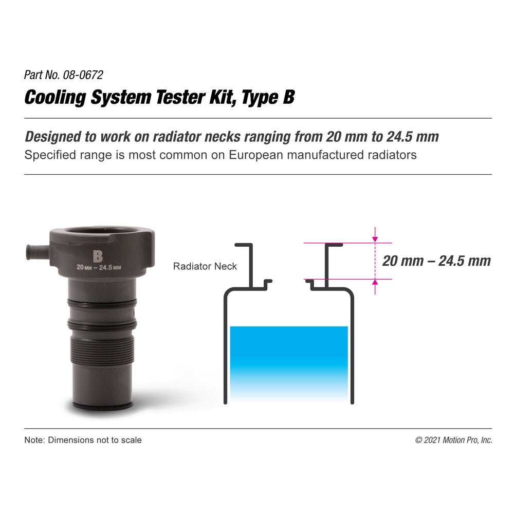 Motion Pro Cooling System Tester Adaptor Only Type B