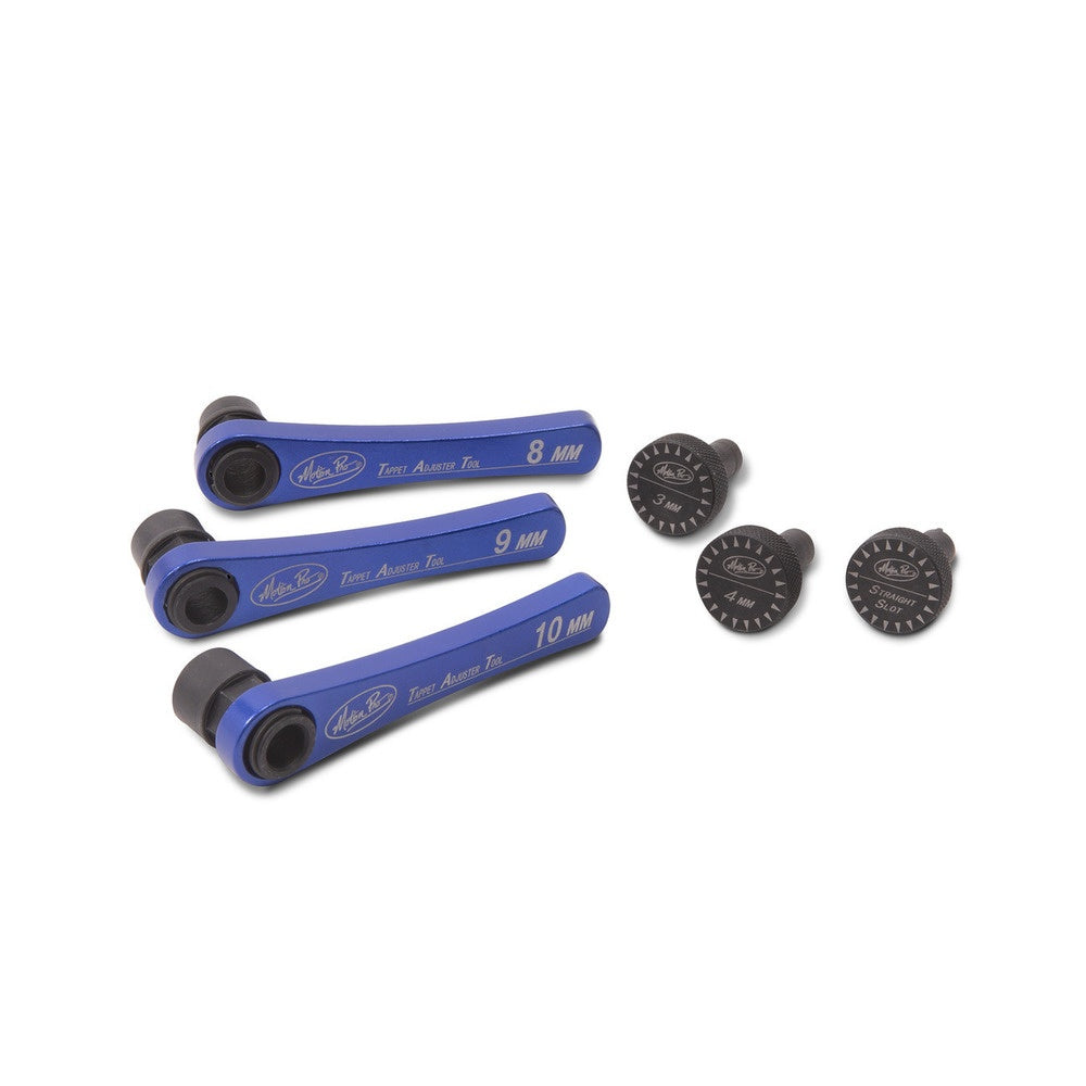 Motion Pro Tappet Adjuster Tool Set (8mm, 9mm & 10mm Lock Nut Sockets & 3mm, 4mm Square & Straight Slot Type Drivers)