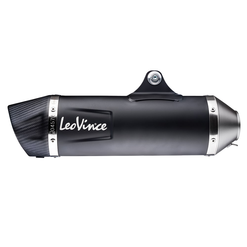 LeoVince LVSO14054 Nero Stainless Black Slip-On Muffler w/Carbon End Cap for Yamaha X-Max 300/Iron Max 17-20