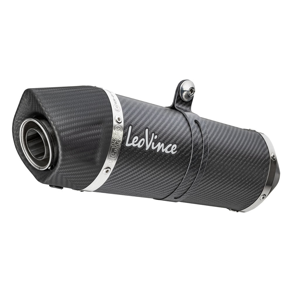 LeoVince LVSO14289E LV One Evo Carbon Fiber Slip-On Muffler w/Slash Cut Carbon End Cap for Triumph Street Triple 765 S/SA2/R/R LRH/RS 17-19