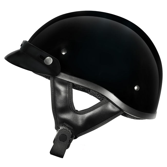 M2R Rebel Shorty Black Helmet w/Peak