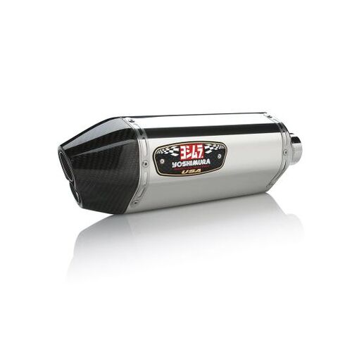 Yoshimura R-77 Street Stainless Slip-On Muffler w/Stainless Sleeve/Carbon End Cap for Kawasaki ZX-10R 11-15