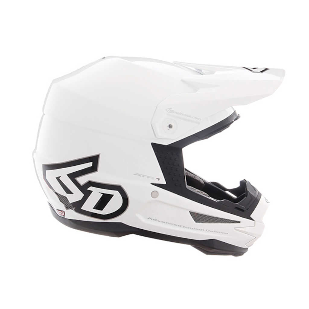 6D ATR-1 Solid Gloss White Helmet