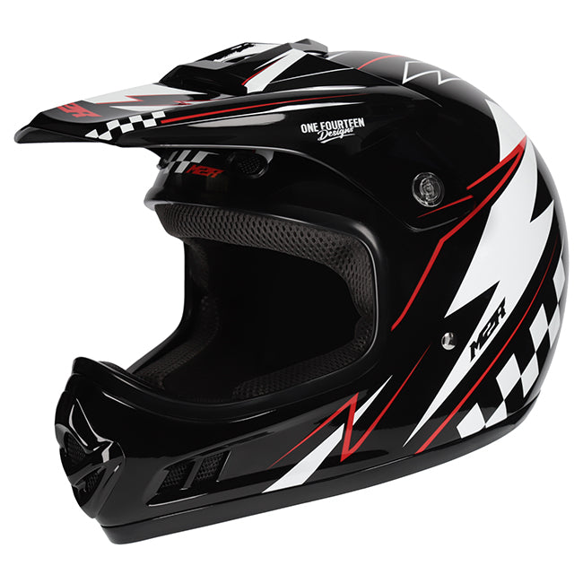 M2R MX2 JR Lightning PC-1 Red/White/Black Youth Helmet