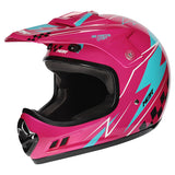 M2R MX2 JR Lightning PC-7 White/Blue/Pink Youth Helmet