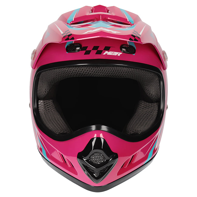 M2R MX2 JR Lightning PC-7 White/Blue/Pink Youth Helmet