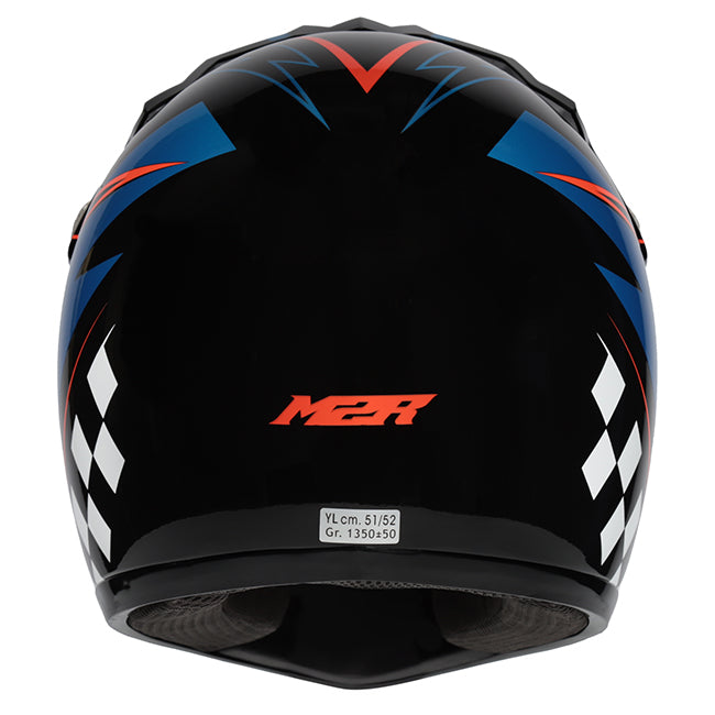 M2R MX2 JR Lightning PC-8 Orange/Blue/Black Youth Helmet