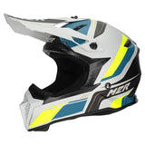 M2R X2.1 Pulse PC-3F Hi-Vis/Silver/Blue Helmet