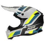 M2R X2.1 Pulse PC-3F Hi-Vis/Silver/Blue Helmet