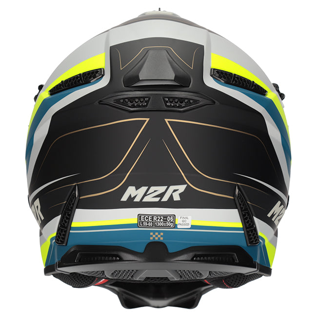 M2R X2.1 Pulse PC-3F Hi-Vis/Silver/Blue Helmet