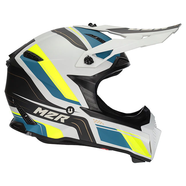 M2R X2.1 Pulse PC-3F Hi-Vis/Silver/Blue Helmet