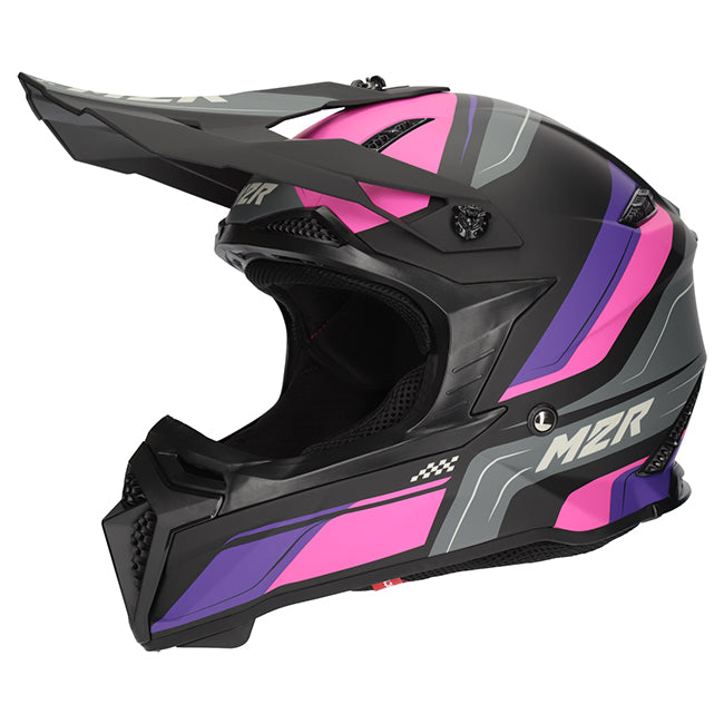 M2R X2.1 Pulse PC-7F Pink/Purple/Black Helmet