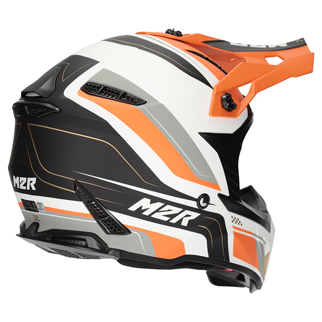 M2R X2.1 Pulse PC-8F Orange/White/Silver Helmet