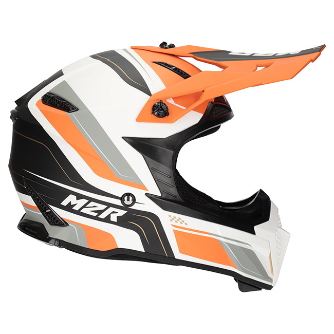 M2R X2.1 Pulse PC-8F Orange/White/Silver Helmet