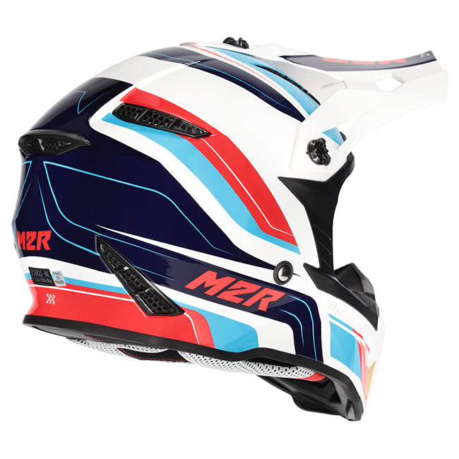 M2R X2.1 Pulse PC-2 Blue/White/Red Youth Helmet