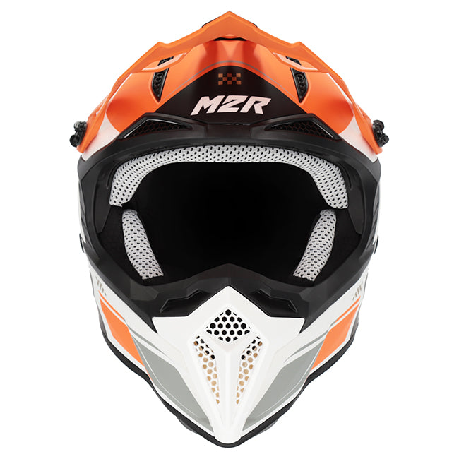 M2R X2.1 Pulse PC-8F Orange/White/Silver Youth Helmet