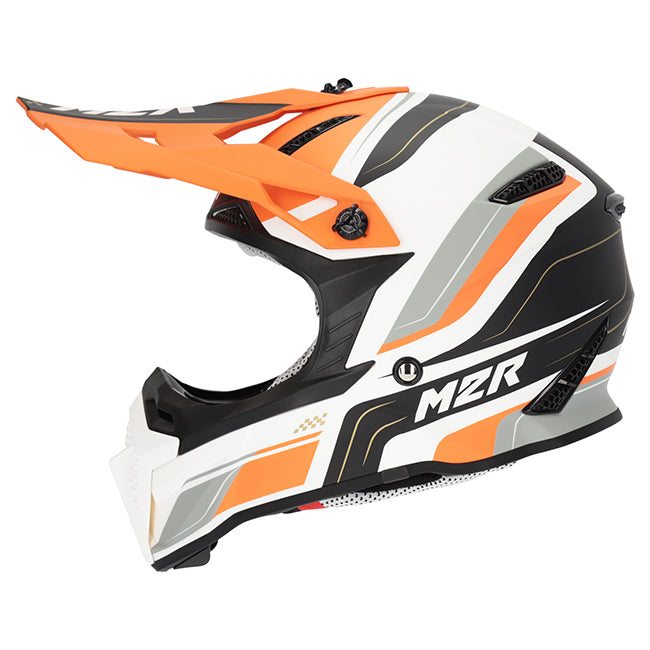 M2R X2.1 Pulse PC-8F Orange/White/Silver Youth Helmet