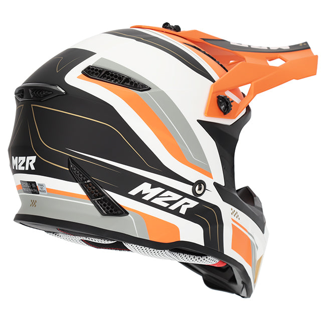 M2R X2.1 Pulse PC-8F Orange/White/Silver Youth Helmet