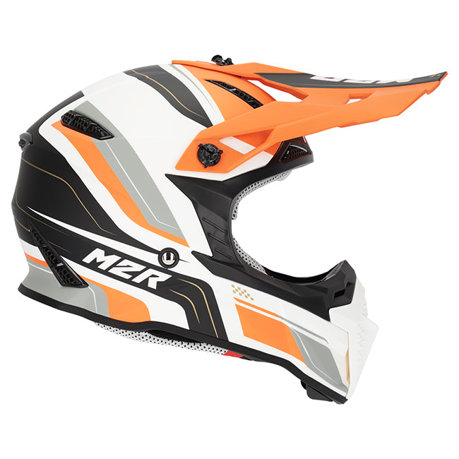 M2R X2.1 Pulse PC-8F Orange/White/Silver Youth Helmet