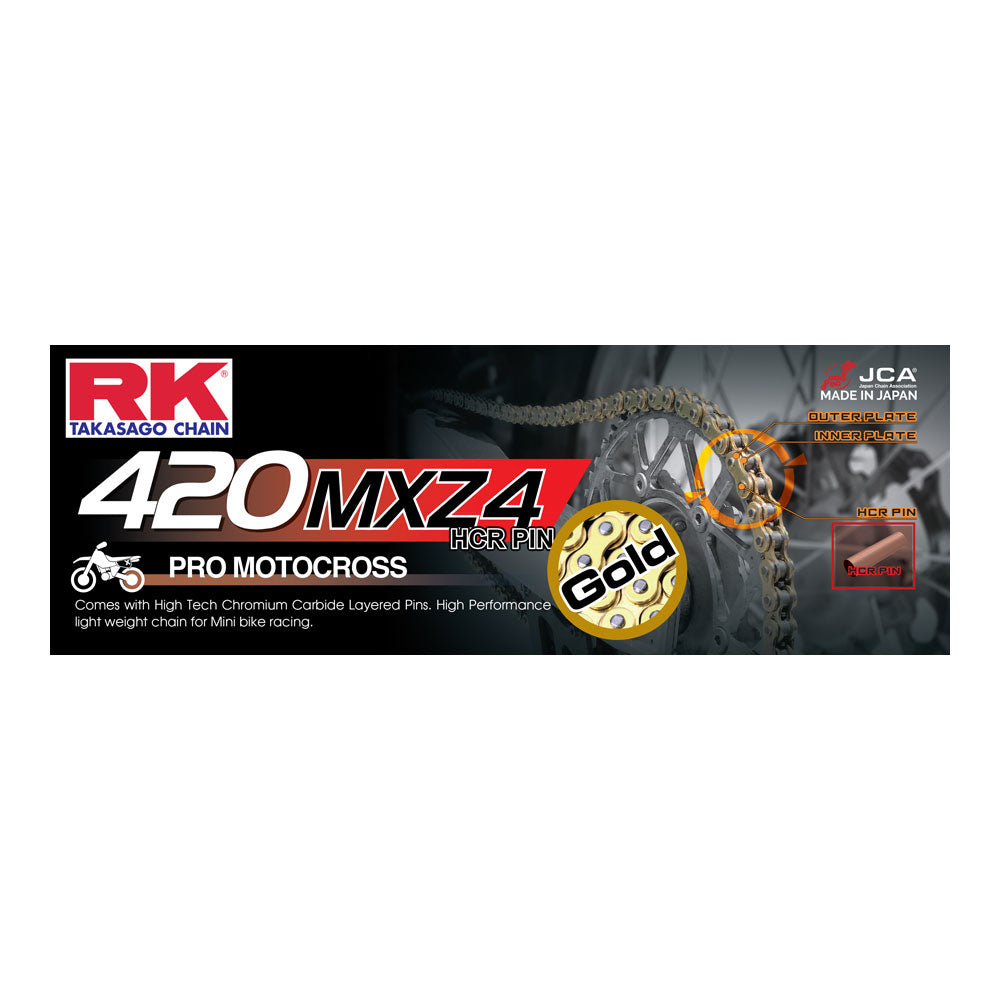RK Takasago Chain 12-42M-136GD MXZ Series Heavy Duty Chain GB420MXZ 136 Link Gold