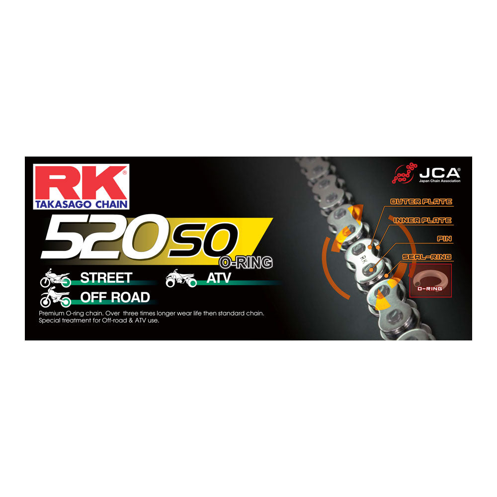 RK Takasago Chain 12-525-112 MO Series O-Ring Chain 520MO 112 Link
