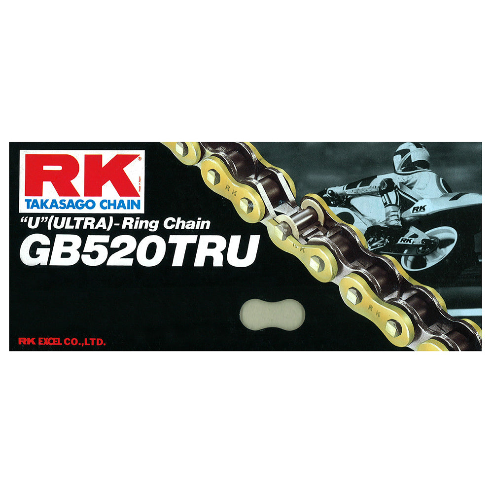 RK Takasago Chain 12-529-120GD Sprint Race Series U-Ring Chain GB520TRU 120 Link Gold