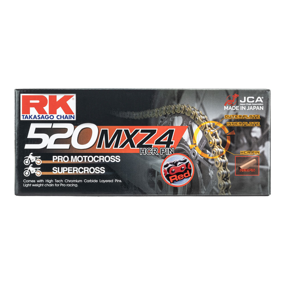 RK Takasago Chain 12-52M-120RD MXZ4 Series Chain 520MXZ4 120 Link Red