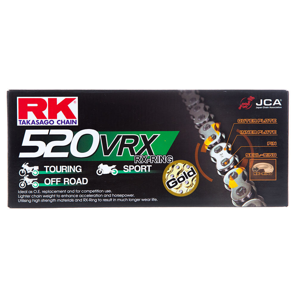 RK Takasago Chain 12-52R-120GD VRX Series RX-Ring Chain GB520VRX 120 Link Gold