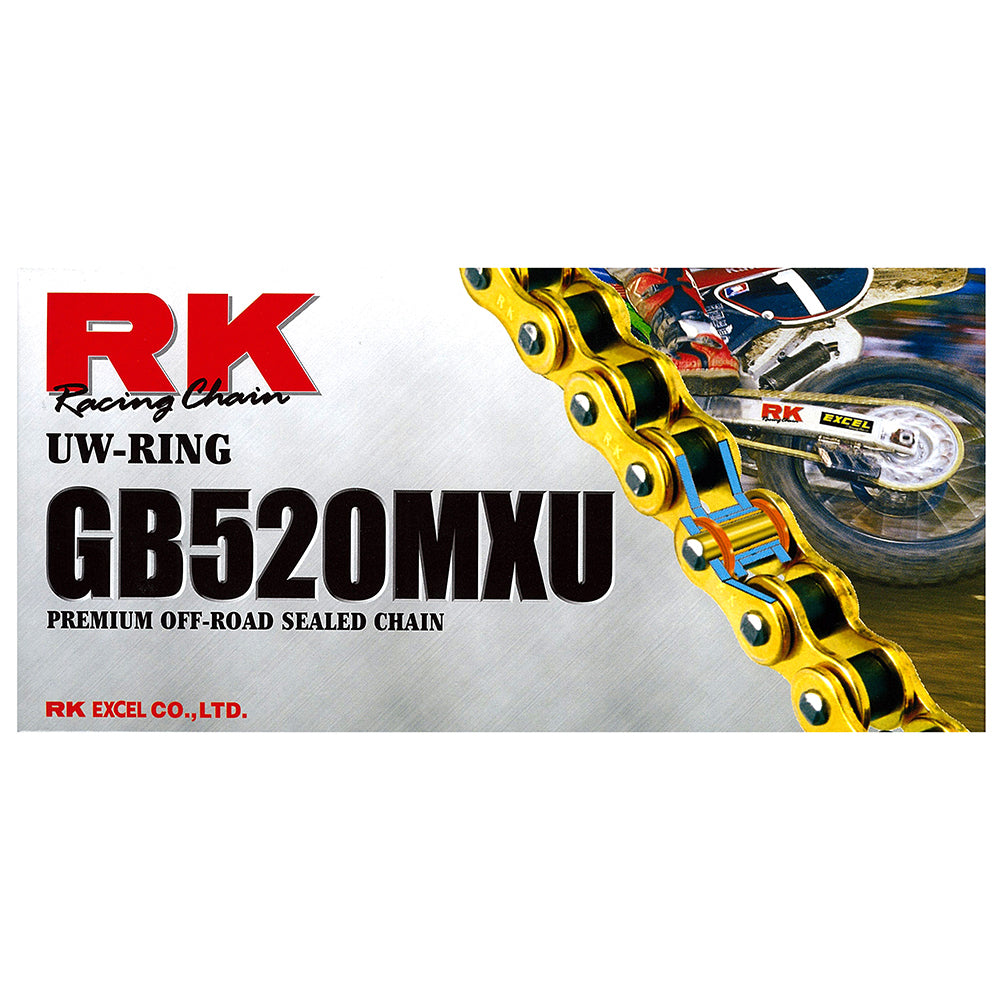 RK Takasago Chain 12-52U-120GD MXU Series XW-Ring Chain GB520MXU 120 Link Gold