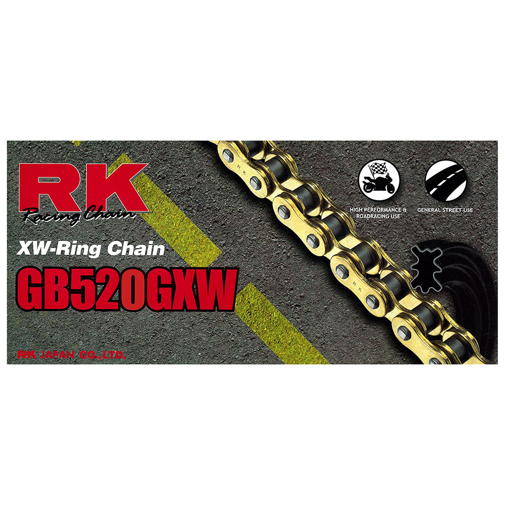 RK Takasago Chain 12-52W-120GD GXW Series XW-Ring Chain GB520GXW 120 Link Gold