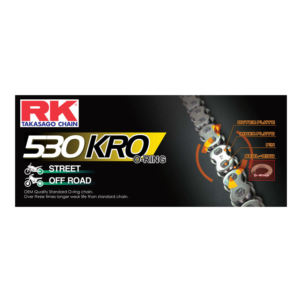 RK Takasago Chain 12-535-120 KOR Series O-Ring Chain 530KOR 120 Link