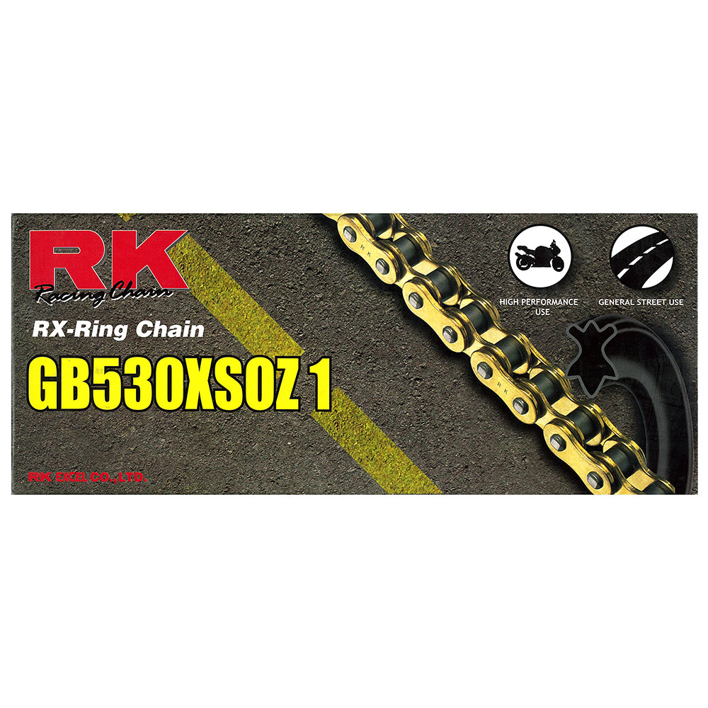 RK Takasago Chain 12-53X-120GD XSOZ1 Series RX-Ring Chain GB530XSOZ1 120 Link Gold