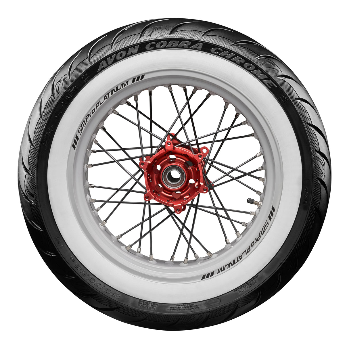 Avon Tyres AV92 Cobra Chrome Whitewall Rear Tyre 140/90-B16 77H Tubeless