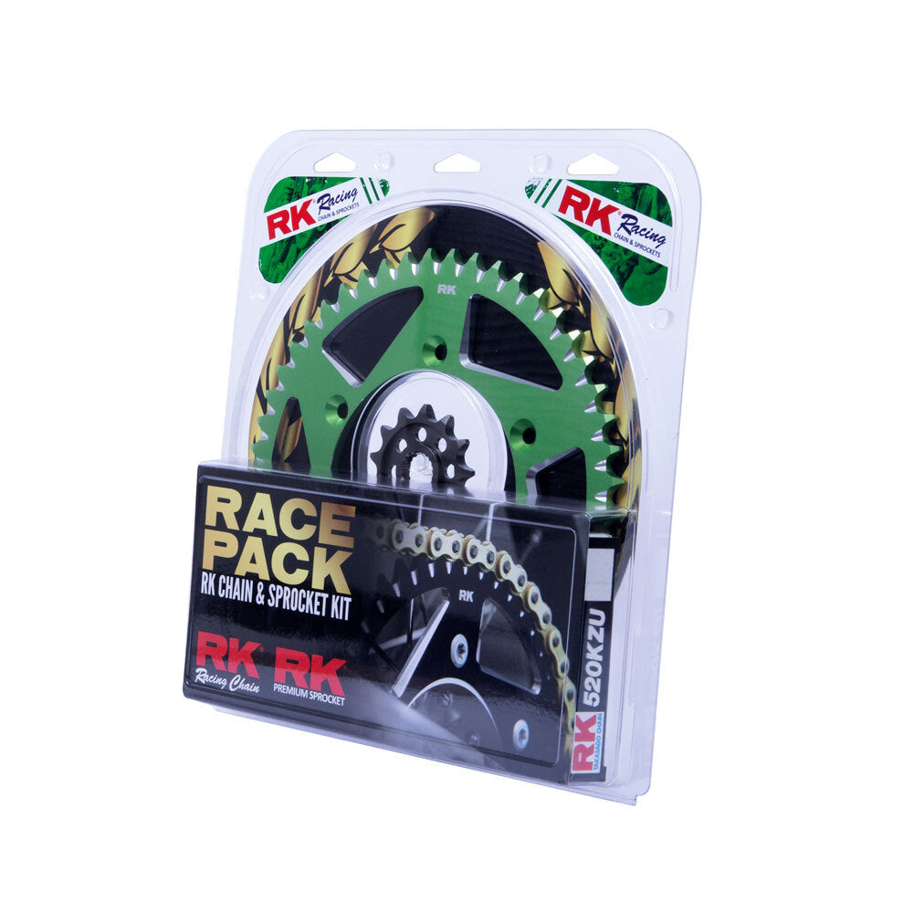 RK Takasago Chain 20-002-20V Race Pack Chain & Sprocket Kit Gold/Green 13/48T for Kawasaki KX250F 06-18