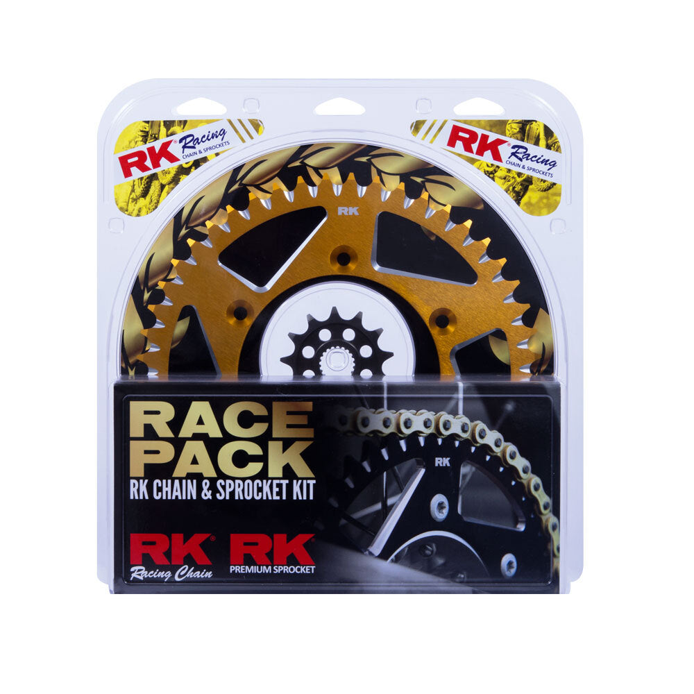 RK Takasago Chain 20-003-26G Race Pack Chain & Sprocket Kit Gold/Gold 13/49T for Suzuki RMZ250 13-18