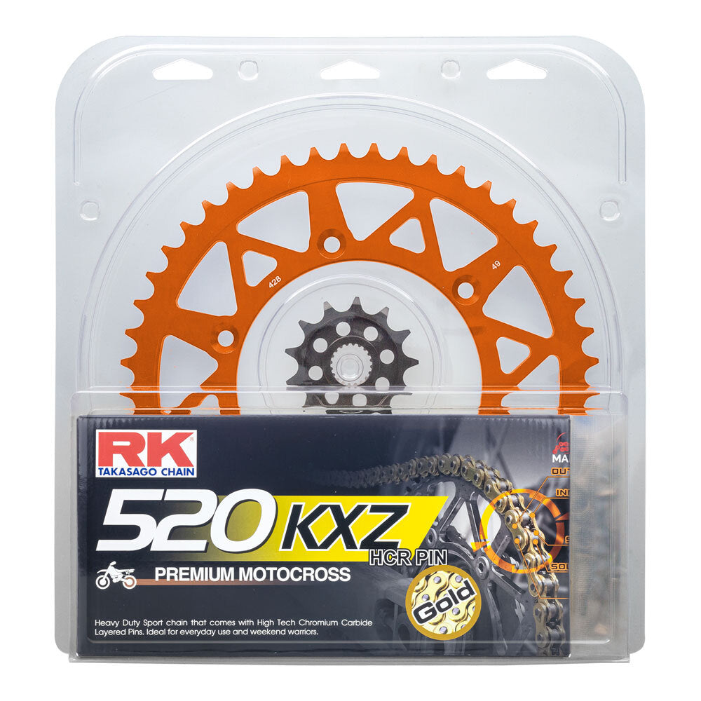 RK Takasago Chain 20-035-20E Lite Pack Chain & Sprocket Kit Orange 13T/48T for KTM 250SX-F 06-21