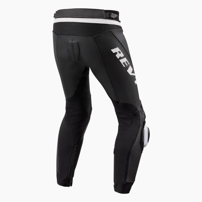 REV'IT! Apex Black/White Short Leg Leather Pants