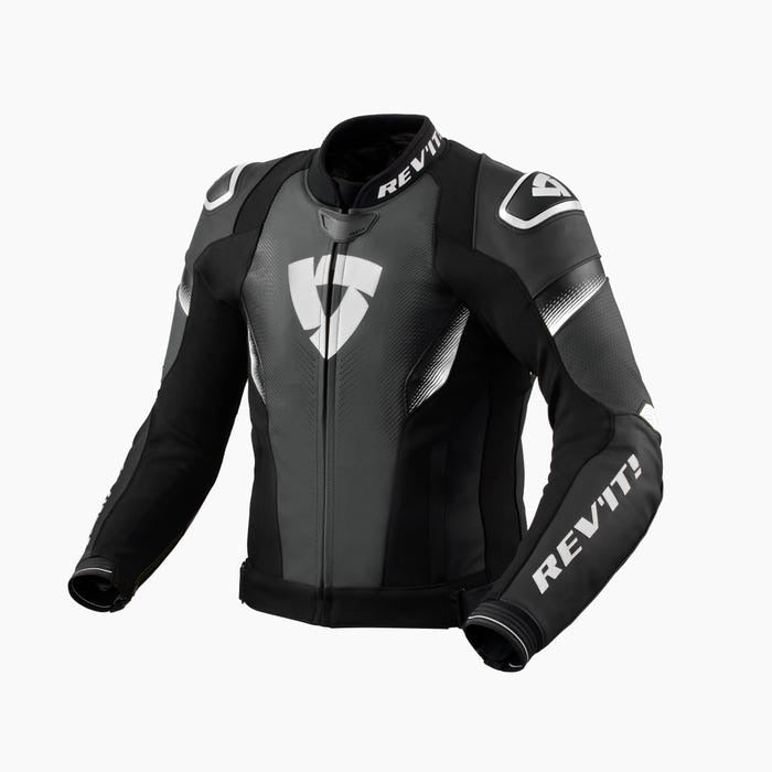 REV'IT! Control Black/White Leather Jacket [50][INTERNAL]