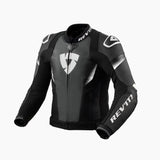 REV'IT! Control Black/White Leather Jacket [50][INTERNAL]