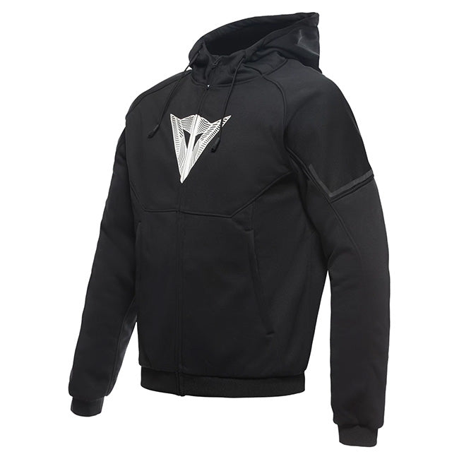 Dainese Daemon-X Safety Full Zip Black/Black/White Textile Hoodie Jacket