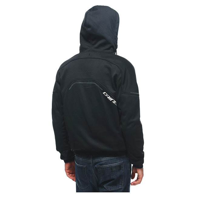 Dainese Daemon-X Safety Full Zip Black/Black/White Textile Hoodie Jacket