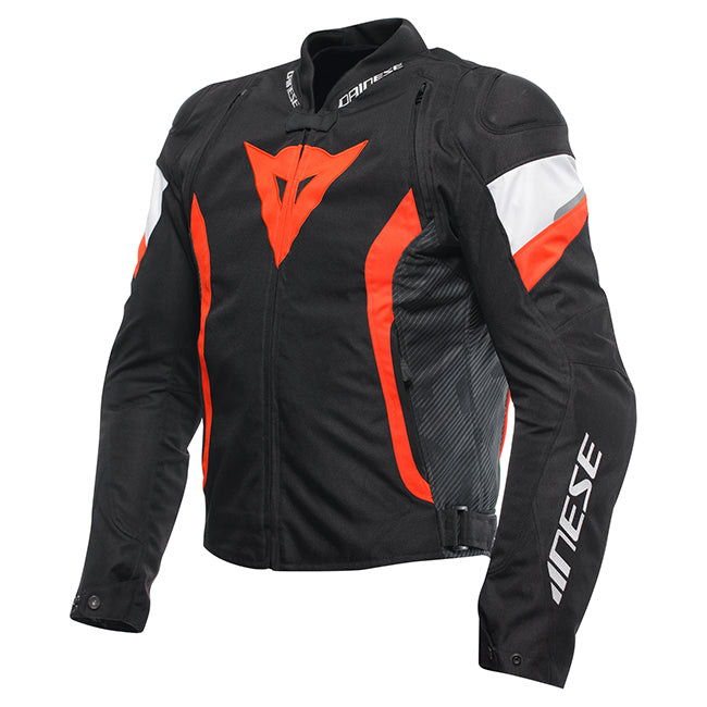 Dainese Avro 5 Tex Black/Fluro Red/White Textile Jacket