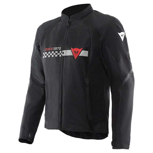 Dainese Herosphere Air Tex Black/White Stripes/Red Textile Jacket