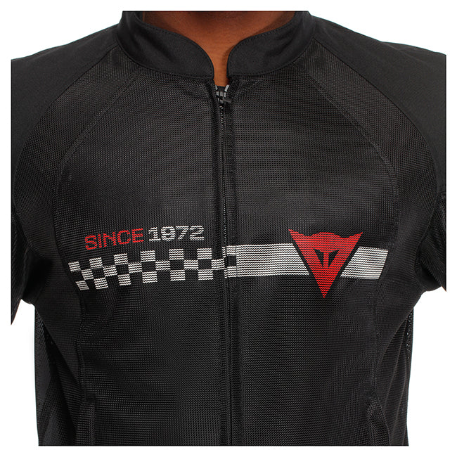 Dainese Herosphere Air Tex Black/White Stripes/Red Textile Jacket