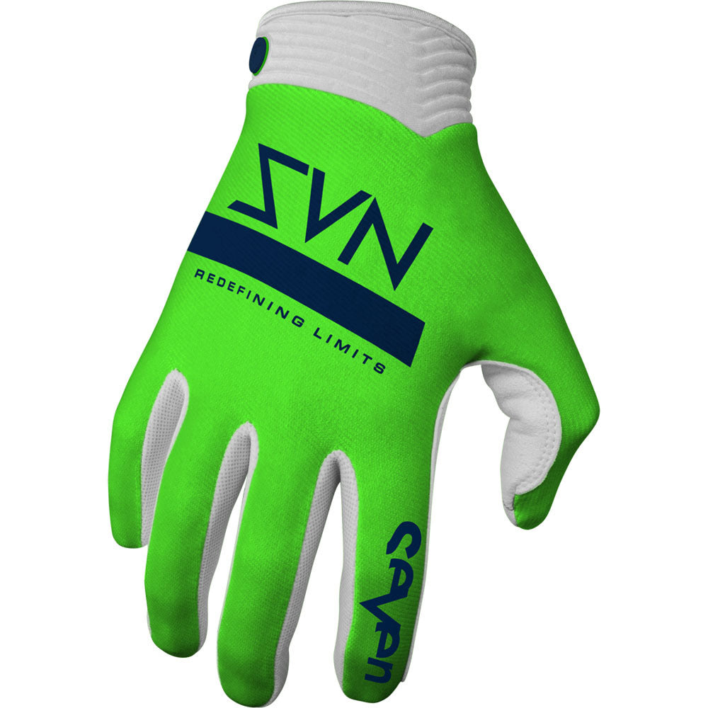 Seven Zero Contour Fluro Green Gloves