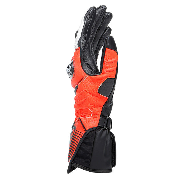 Dainese Carbon 4 Long Black/Fluro Red/White Leather Gloves